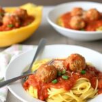 Spaghetti Squash with Marinara and Turkey Meatballs: A Low-Carb, Blood-Sugar-Friendly Dinner